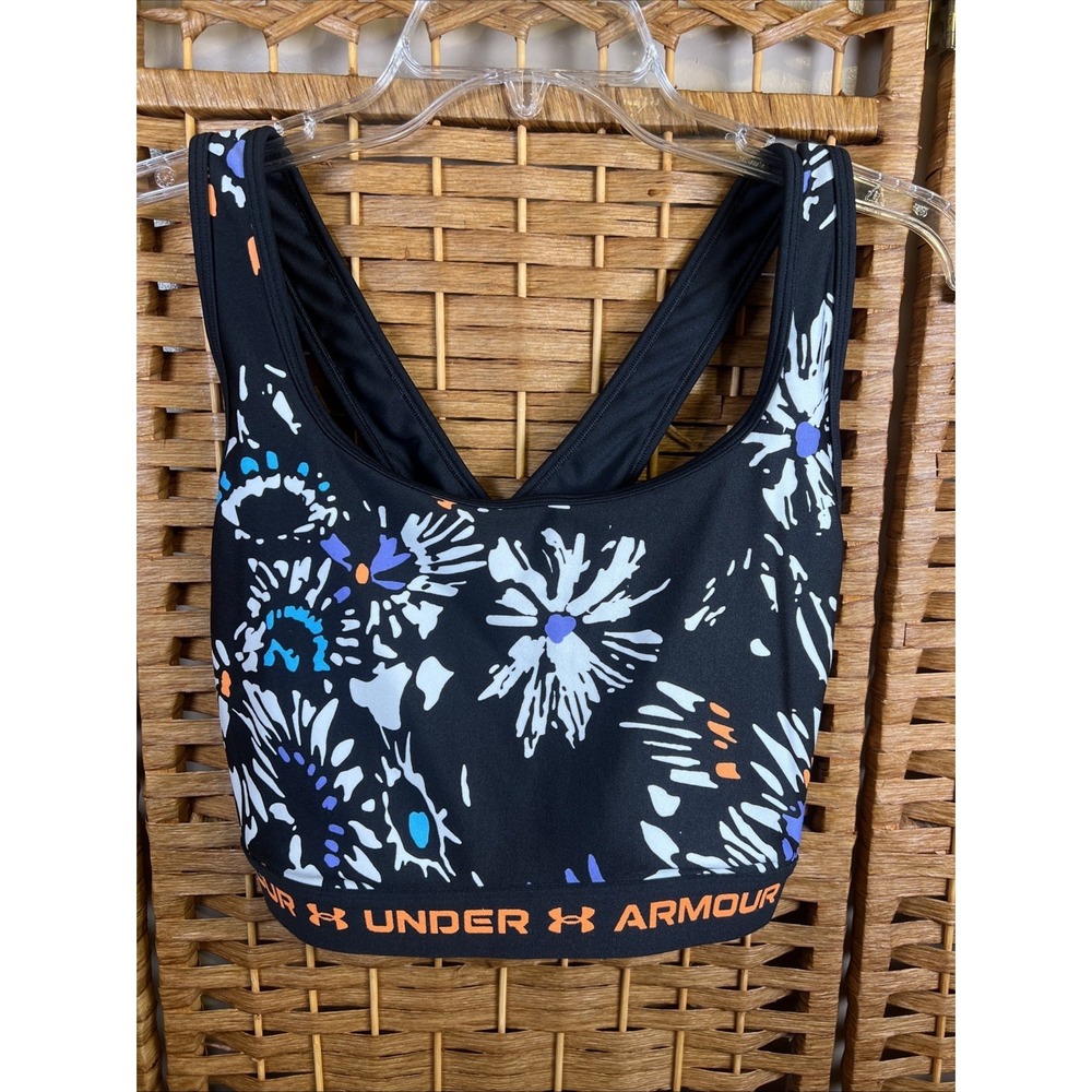 Under Armour Crossback Mid Printed Sport Compression Bra Women's 3X Splash Print